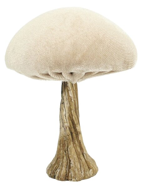 Dekorace Velvet Mushroom 10 cm beige