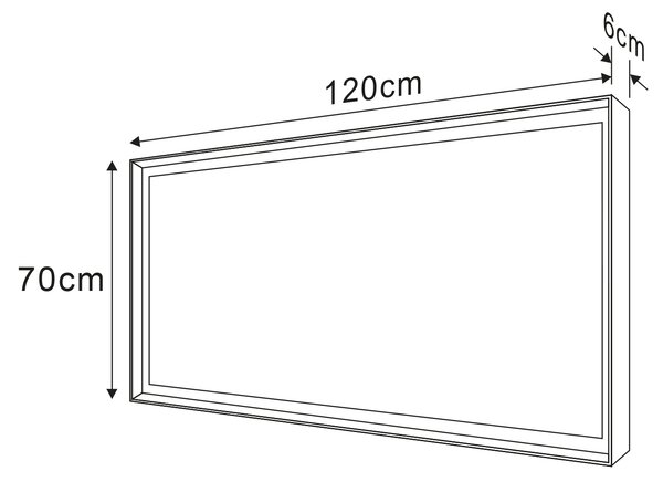 Sapho Sapho, SORT LED podsvícené zrcadlo 1200x700mm, černá mat, ST120