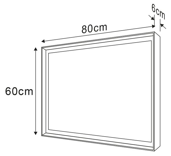 Sapho Sapho, SORT LED podsvícené zrcadlo 600x800mm, černá mat, ST080