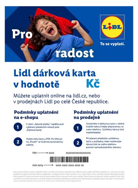 Lidl Dárková Karta Digitální dárková karta 750 Kč (300000830)