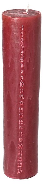 Advent candle burgundy 25 cm