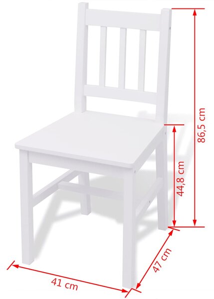Třídílný jídelní set borové dřevo bílý 242955