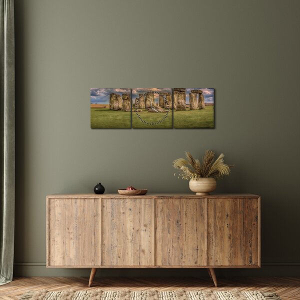 Obraz Stonehenge (s hodinami) (90x30 cm)