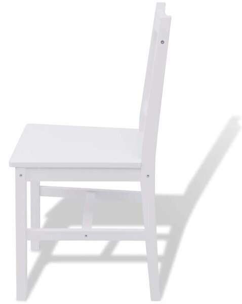 Pětidílný jídelní set z borového dřeva bílý 242957
