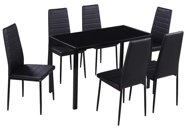 Sedmidílný jídelní set černý 242987