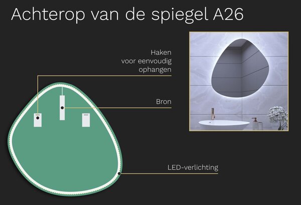 Organické LED zrcadlo do koupelny s osvětlením A26