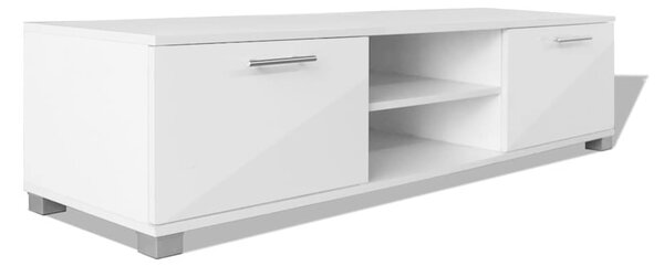 TV stolek bílý s vysokým leskem 120 x 40,5 x 35 cm 243041