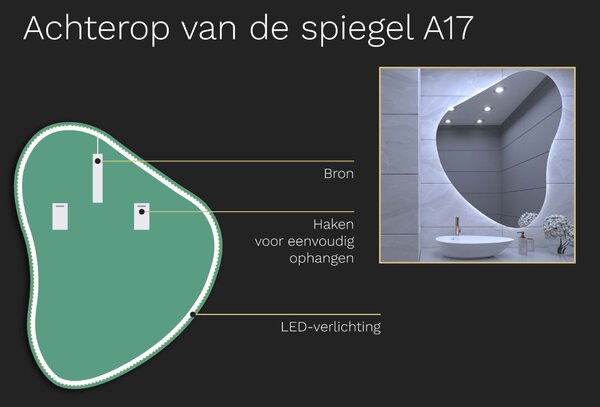 Organické LED zrcadlo do koupelny s osvětlením A17