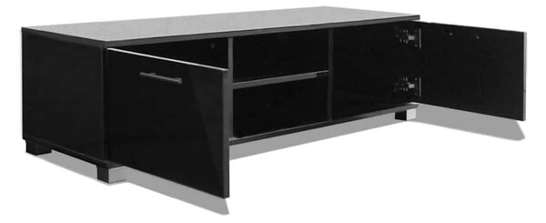 TV stolek černý s vysokým leskem 120 x 40,5 x 35 cm 243042