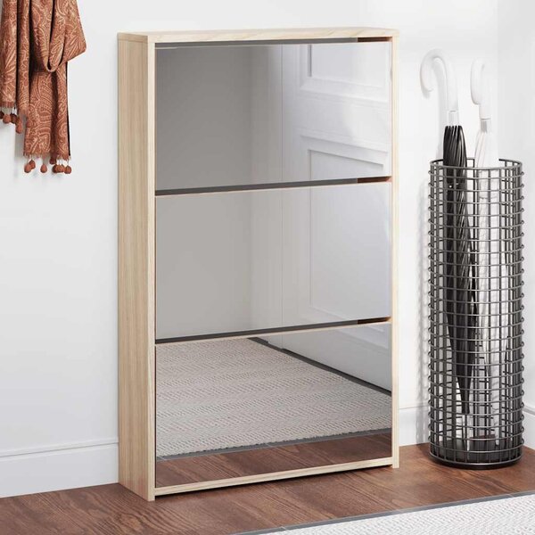 Botník třípatrový zrcadlo dub 63 x 17 x 102,5 cm 243047