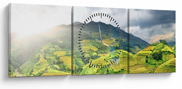 Obraz plantáže (s hodinami) (90x30 cm)