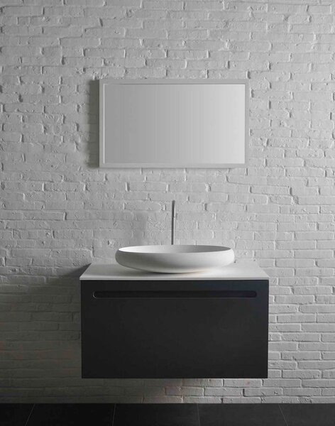 Sapho Sapho, THIN oválné umyvadlo 600x400x112mm, na desku, matná bílá, WN213