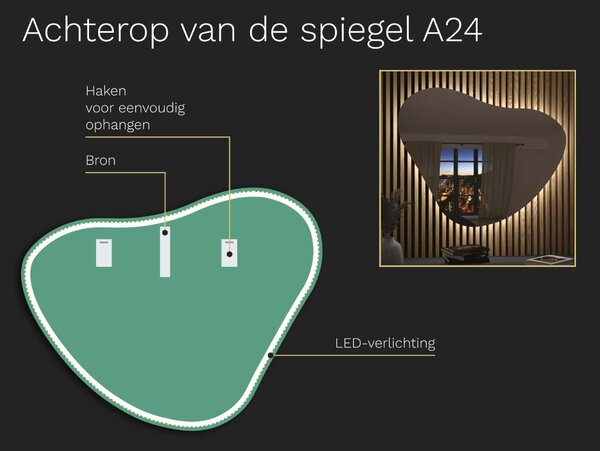 Organické LED zrcadlo s osvětlením A24