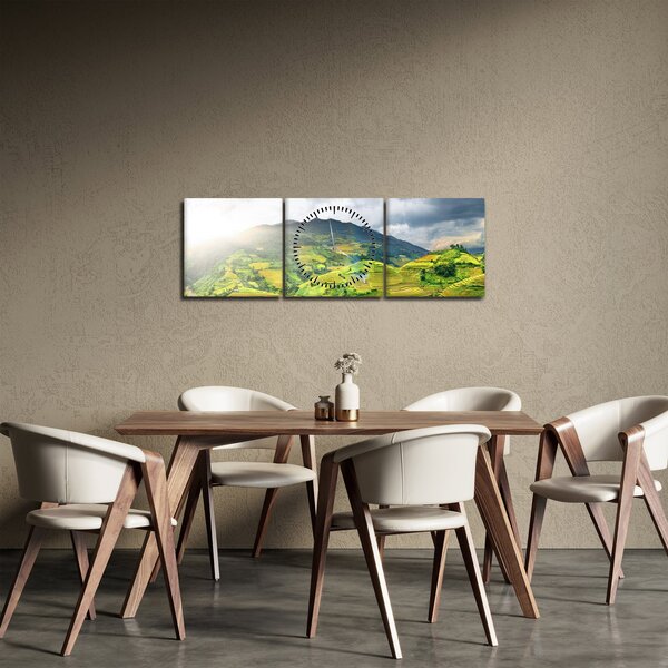Obraz plantáže (s hodinami) (90x30 cm)