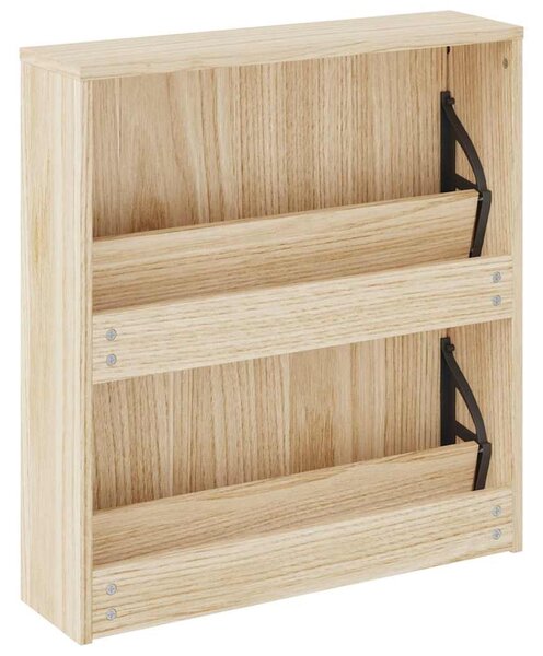 Botník dvoupatrový zrcadlo dub 63 x 17 x 67 cm 243045