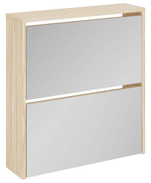 Botník dvoupatrový zrcadlo dub 63 x 17 x 67 cm 243045