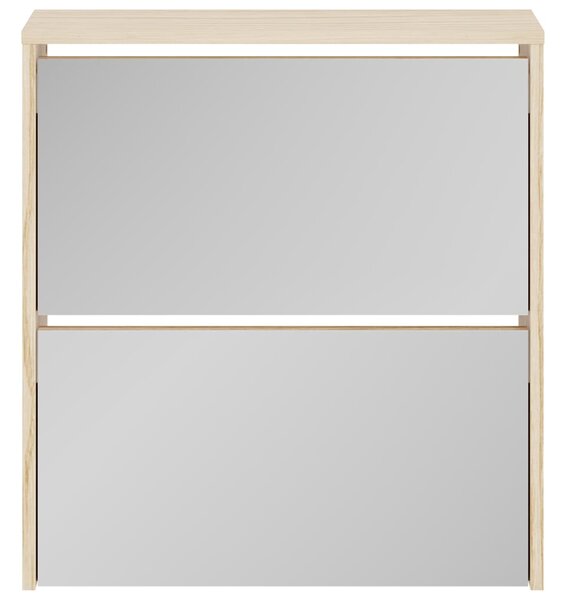 Botník dvoupatrový zrcadlo dub 63 x 17 x 67 cm 243045