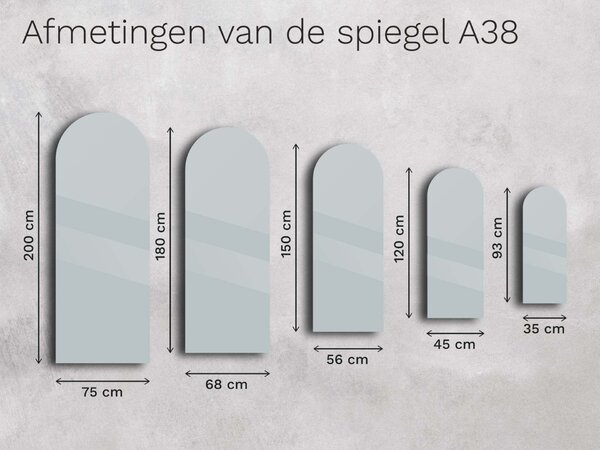 Atypické zrcadlo s LED osvětlením A38