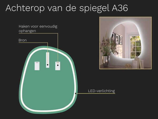 Organické LED zrcadlo s osvětlením A36
