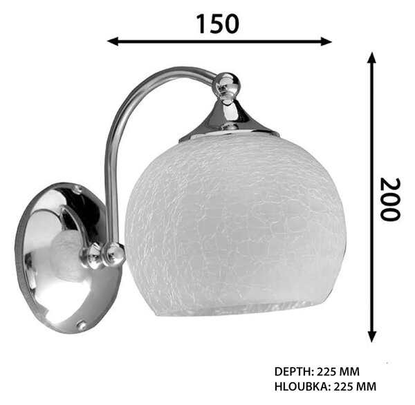 Sapho Sapho, VERITA nástěnné svítidlo E27, 40W, 230V, chrom, AU537