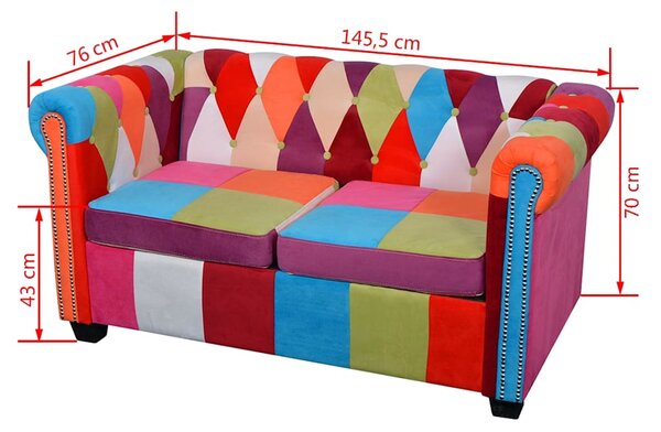 Chesterfield pohovka 2místná textil 243180