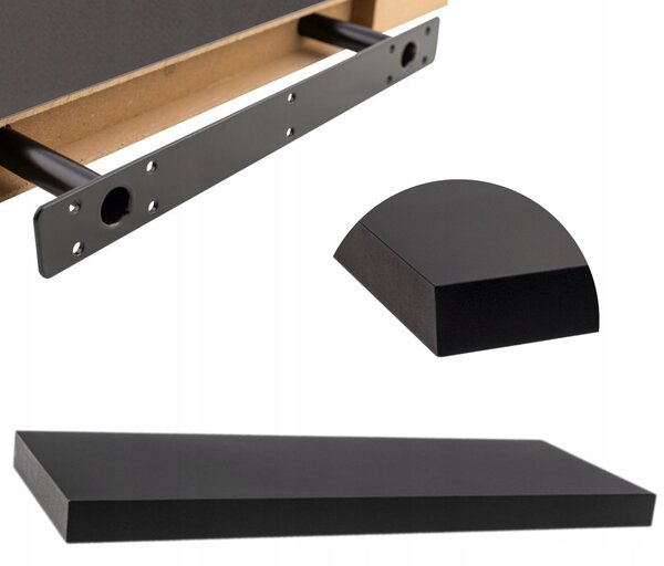 Police MDF deska Velano 60 x 23 cm černá