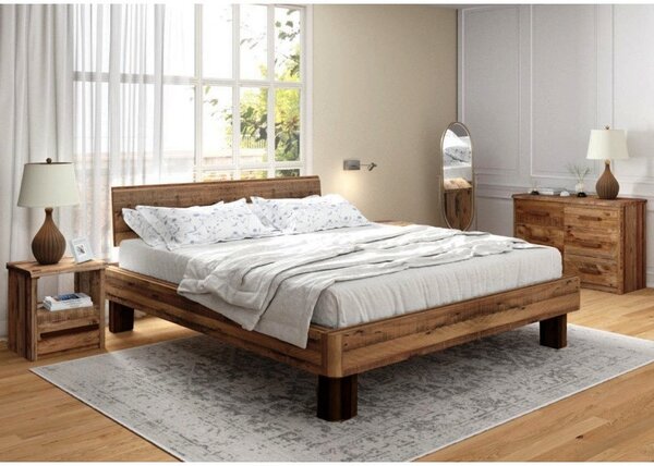 Masivní postel z recyklovaného dřeva borovice 180x200 Sacramento