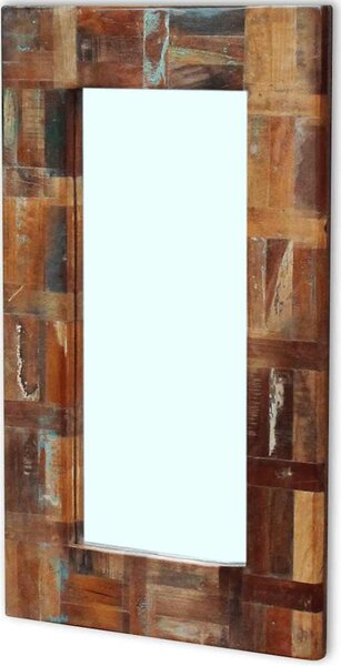 Zrcadlo masivní recyklované dřevo 80 x 50 cm 243329