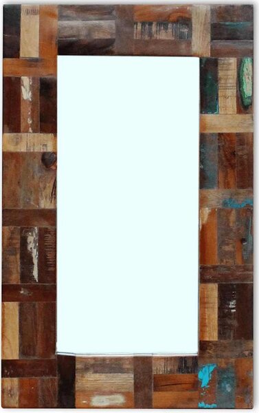 Zrcadlo masivní recyklované dřevo 80 x 50 cm 243329