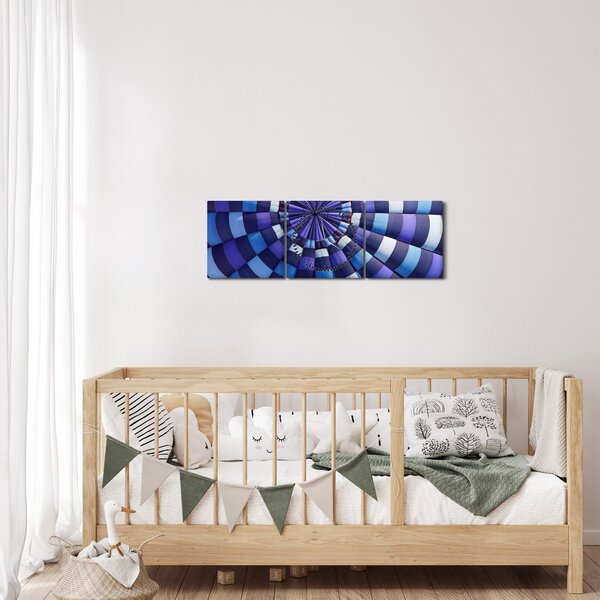 Obraz struktury létajícího balónu (s hodinami) (90x30 cm)