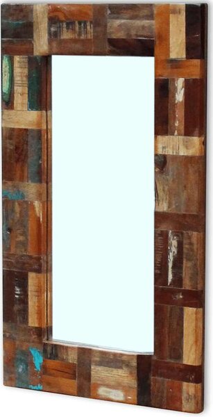 Zrcadlo masivní recyklované dřevo 80 x 50 cm 243329