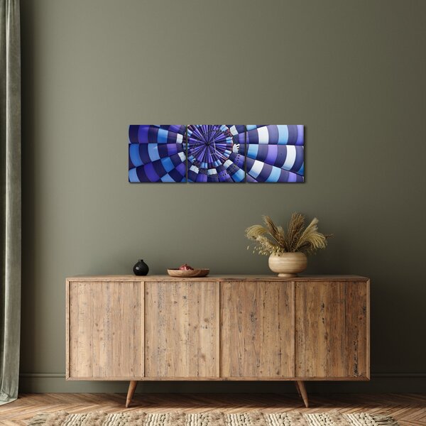 Obraz struktury létajícího balónu (s hodinami) (90x30 cm)