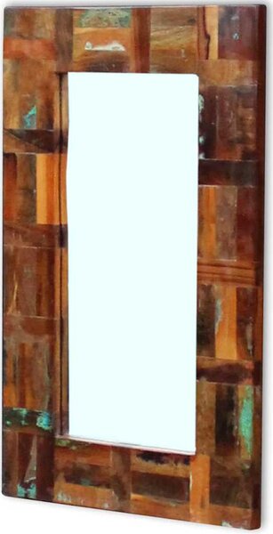 Zrcadlo masivní recyklované dřevo 80 x 50 cm 243329