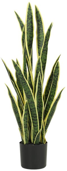 Outsunny umělá sansevierie v květináči, interiér/exteriér, 21 ohebných listů, Ø20 × 90 cm | Aosom