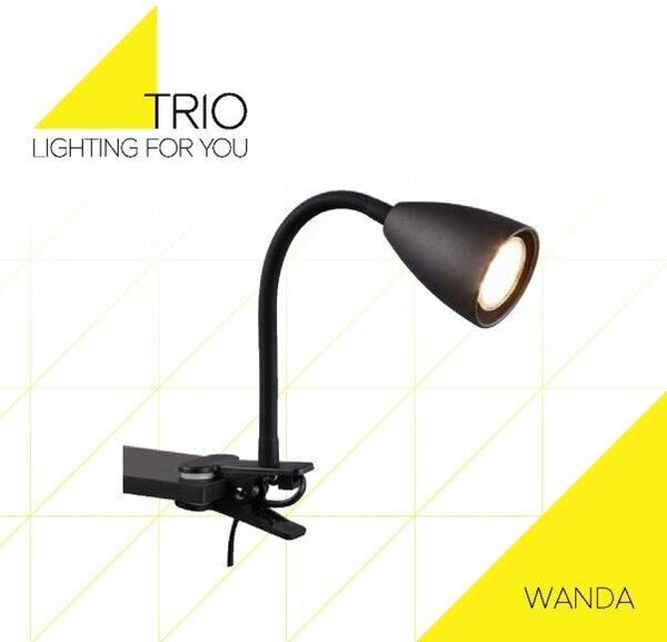 TRIO 202620132 WANDA klipsové svítidlo 1xGU10 černá matná