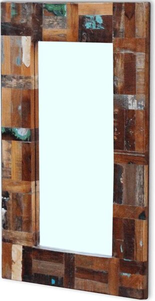 Zrcadlo masivní recyklované dřevo 80 x 50 cm 243329