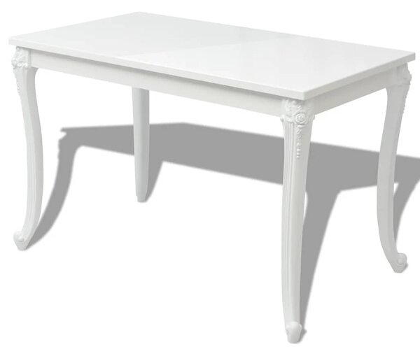 Jídelní stůl 116x66x76 cm vysoký lesk bílý 243383