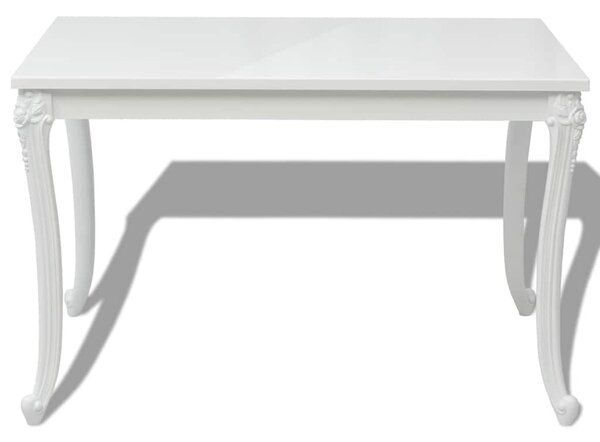 Jídelní stůl 116x66x76 cm vysoký lesk bílý 243383