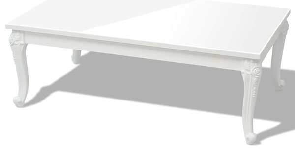Konferenční stolek 115 x 65 x 42 cm vysoký lesk bílý 243381
