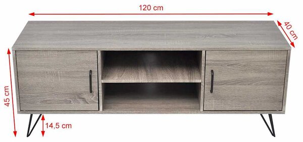 TV stolek 120 x 40 x 45 cm šedý 243449