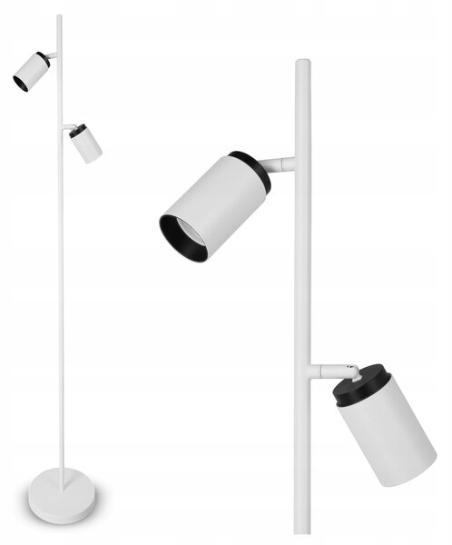 Bílá stojací lampa GU10, nastavitelná