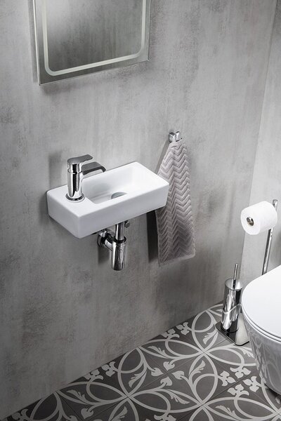 Sapho Small umyvadlo 37x18 cm obdélníkový klasický-na pult bílá AR496
