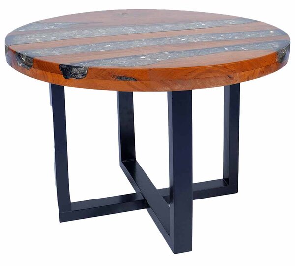 Konferenční stolek, teak a pryskyřice 60 cm 243466