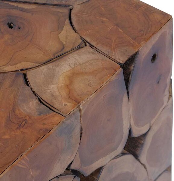 Stolička hnědá 40x40x45 cm masivní teak 243472