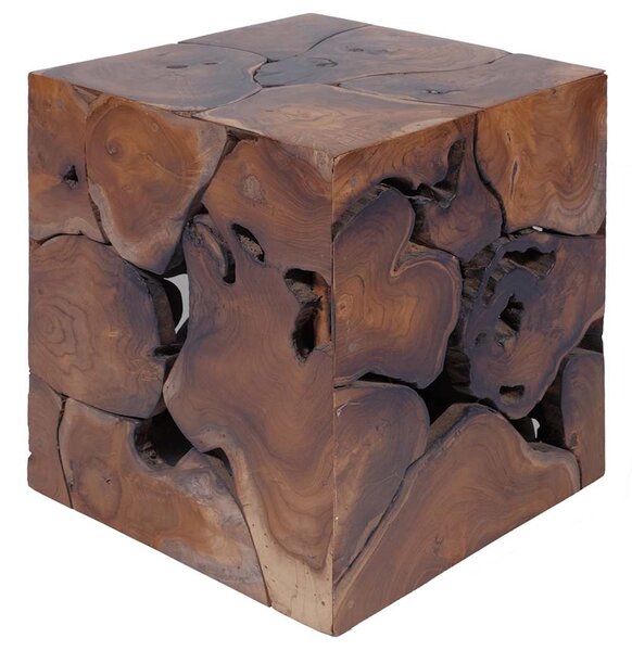 Stolička hnědá 40x40x45 cm masivní teak 243472
