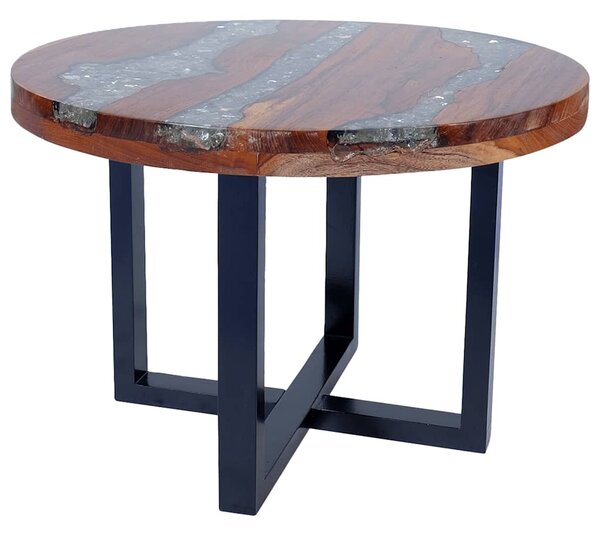 Konferenční stolek, teak a pryskyřice 60 cm 243466
