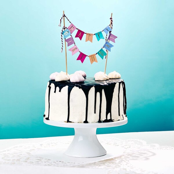 CELEBRATION Dekorace na dort "Happy Birthday" - mix