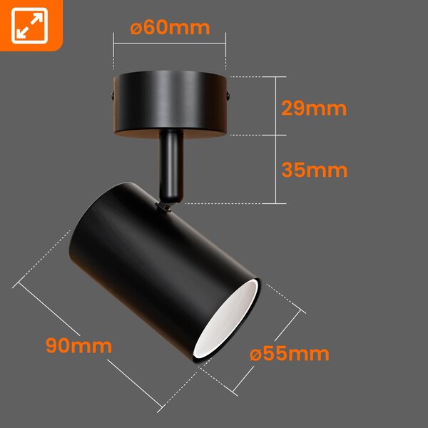 Bílé přisazené bodové svítidlo GU10, nastavitelné, Ø 55 mm