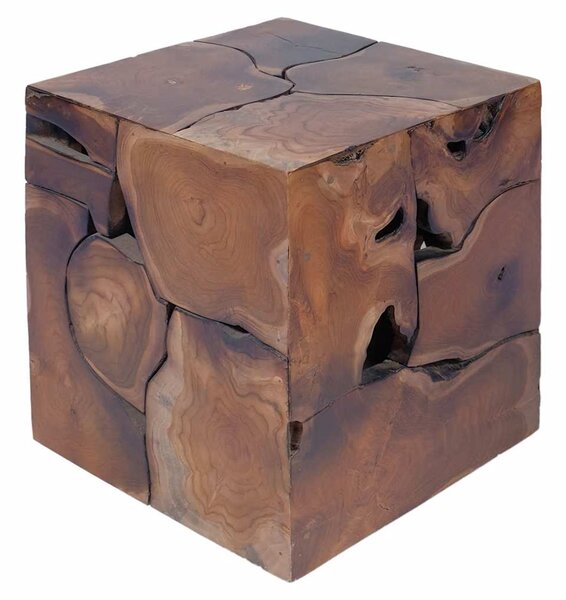Stolička hnědá 40x40x45 cm masivní teak 243472