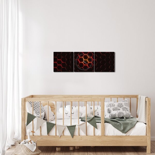 Obraz pletiva (s hodinami) (90x30 cm)